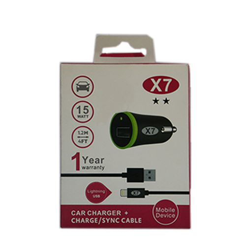 Picture of CAR CHARGER IPHONE 1USB 15W BLACK X7